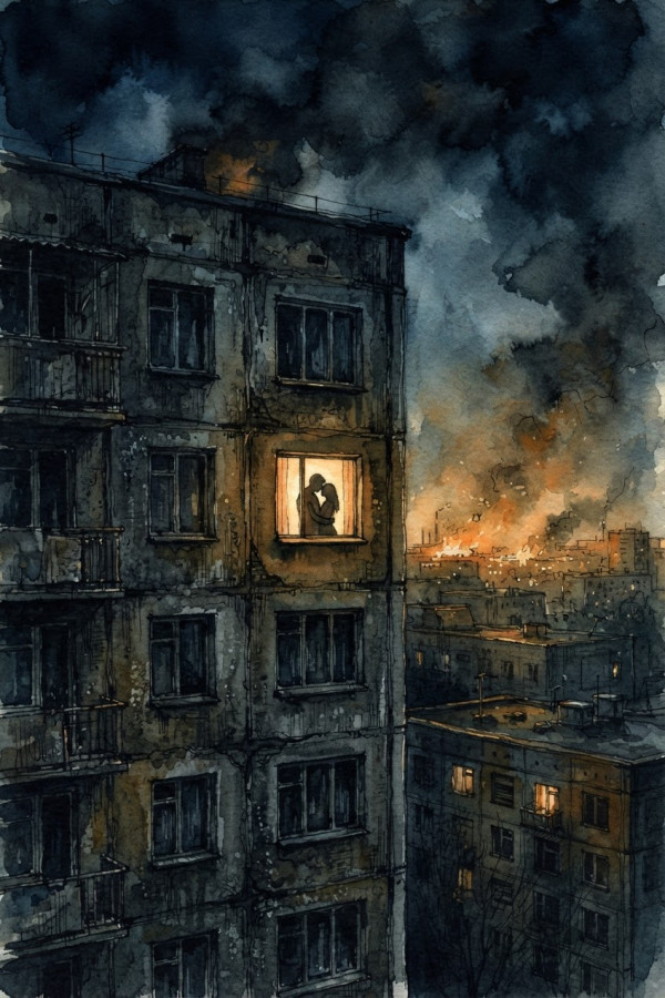 Un jeune homme, une jeune femme : l'amour sous les bombes — par imaxparis — © XStory-fr.com