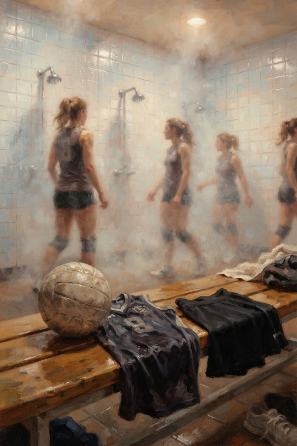 Volley, massages et jeux de mains - partie 3 : les jeux du désir et du malentendu — par Louist — © XStory-fr.com