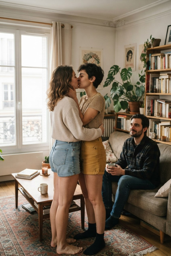 VERA et LISE, chaleurs lesbiennes sur canapé — par Vachette — © XStory-fr.com